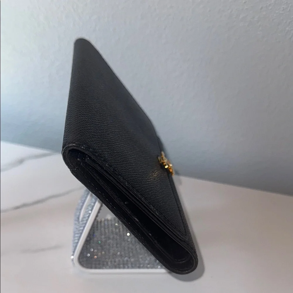 Chanel Black Wallet with Gold Logo